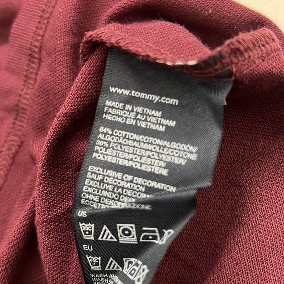 Tommy Hilfiger Maroon Deep Wine Color Women Short Sleeve Techno Dry Top XXL - Picture 6 of 6